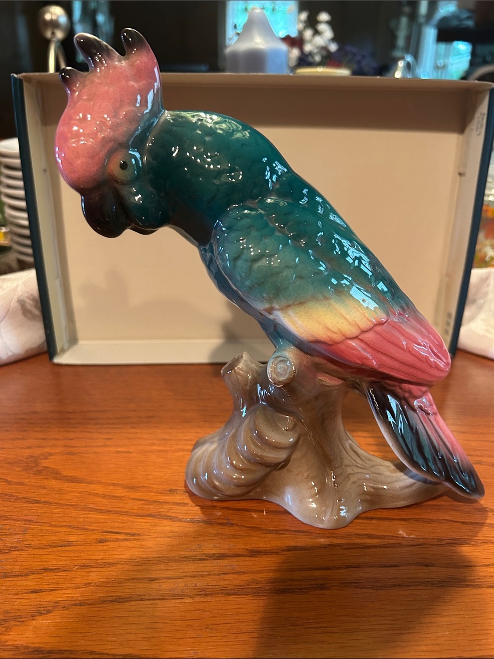 Vintage Royal Copley 8.5” Cockatoo figurine